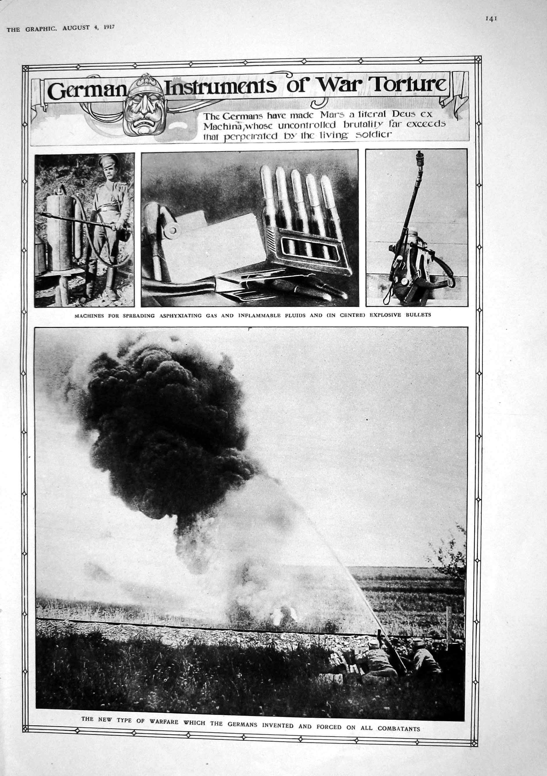 Old 1917 German Instruments Warfare Gas Machines Torture Boche Art Br 20th