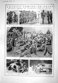 Old Print 1917 American Siers War Duke Connaught Red Cross Horses Harrow 20th