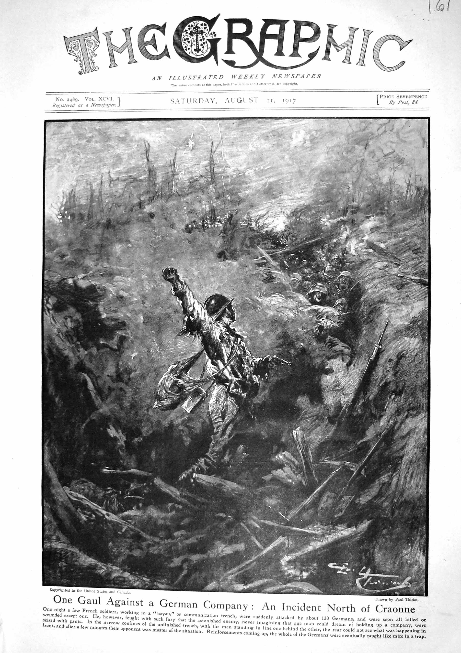 Old 1917 War French Soliders Boyau Communication Trench Craonne Lord 20th