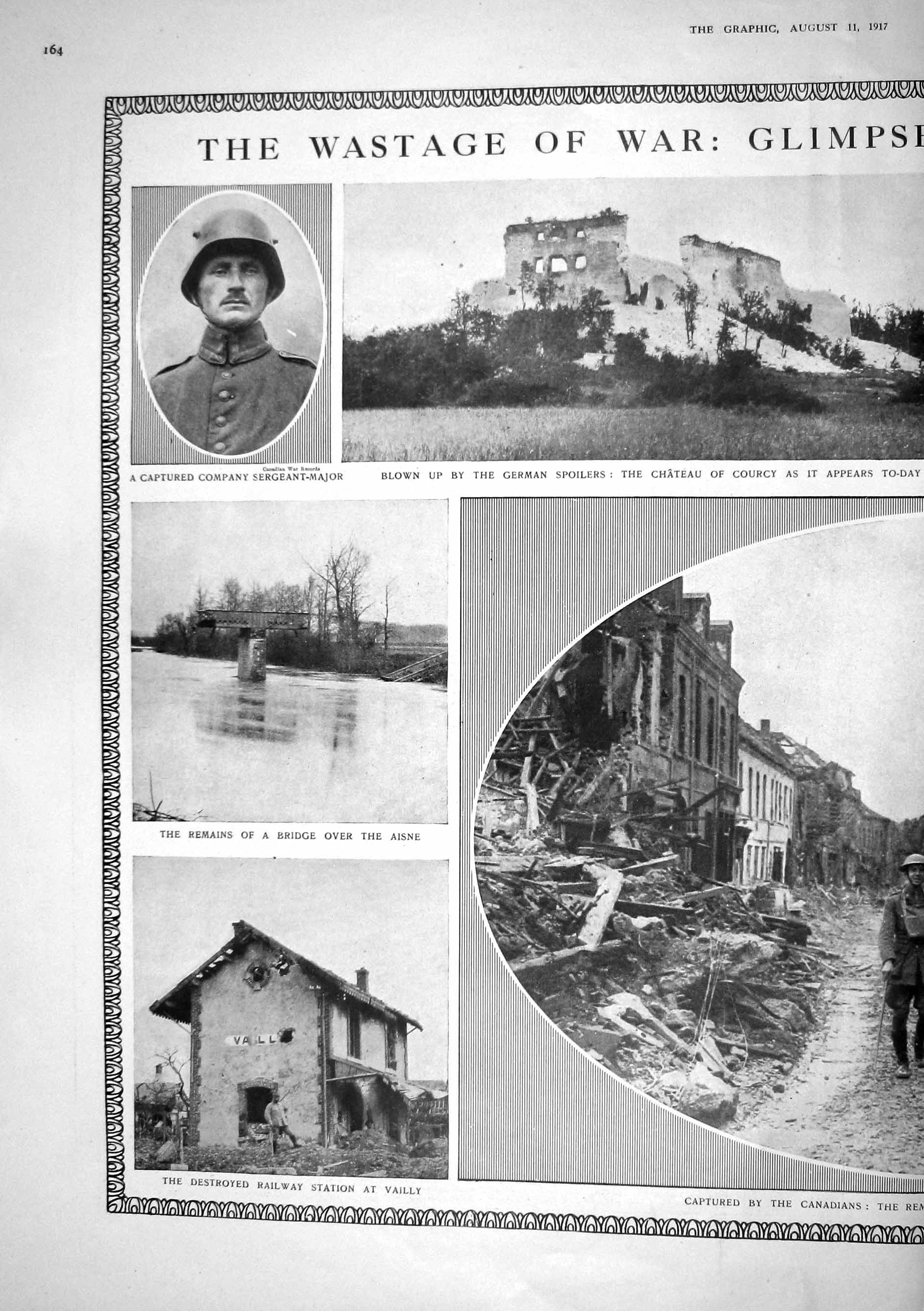 Old 1917 War Chateau Courcy Railway Station Vailly Aisne River Boche 20th