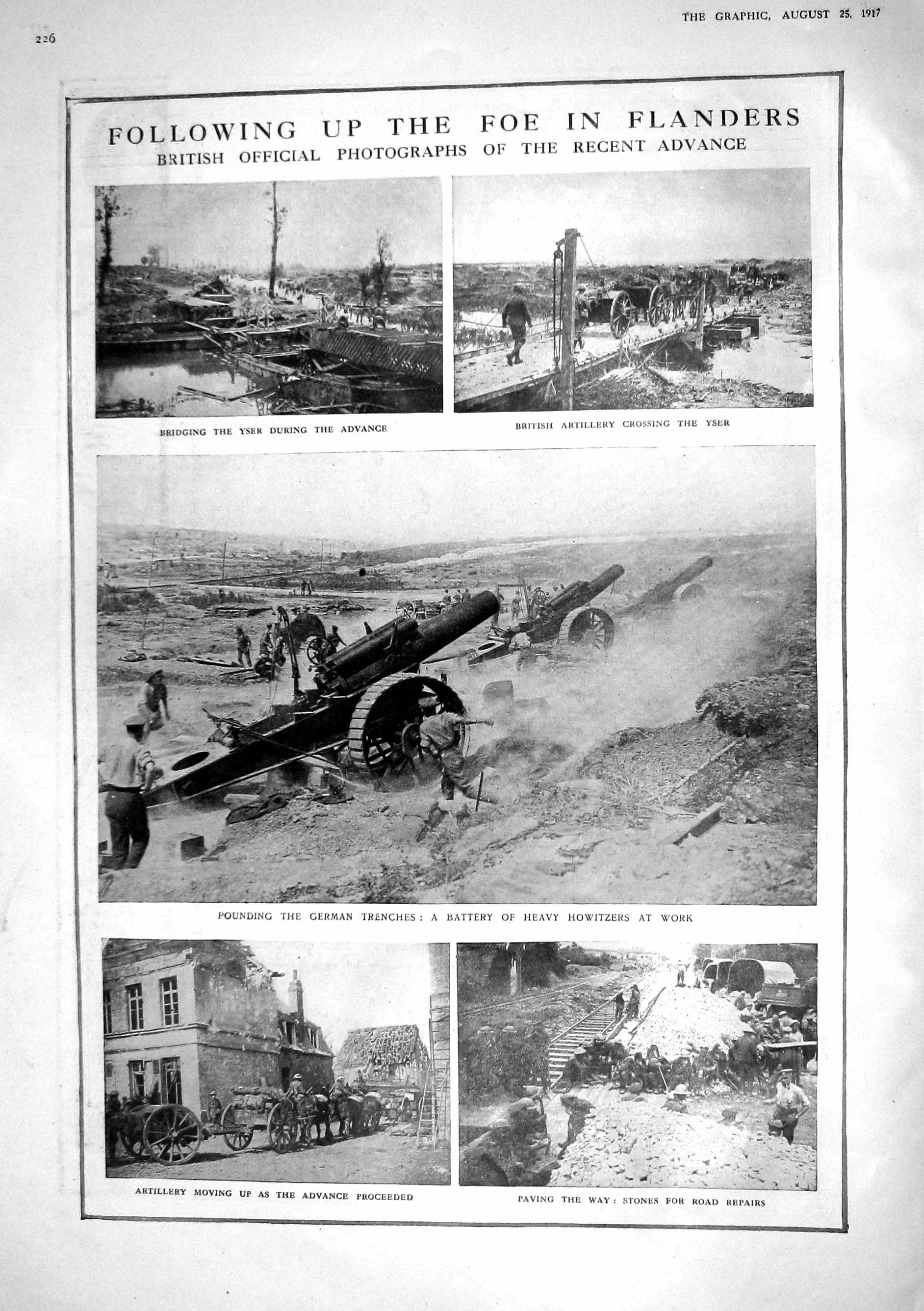 Old 1917 War Flanders Yser British Artillery Howitzer Boche Ypres-Fur 20th