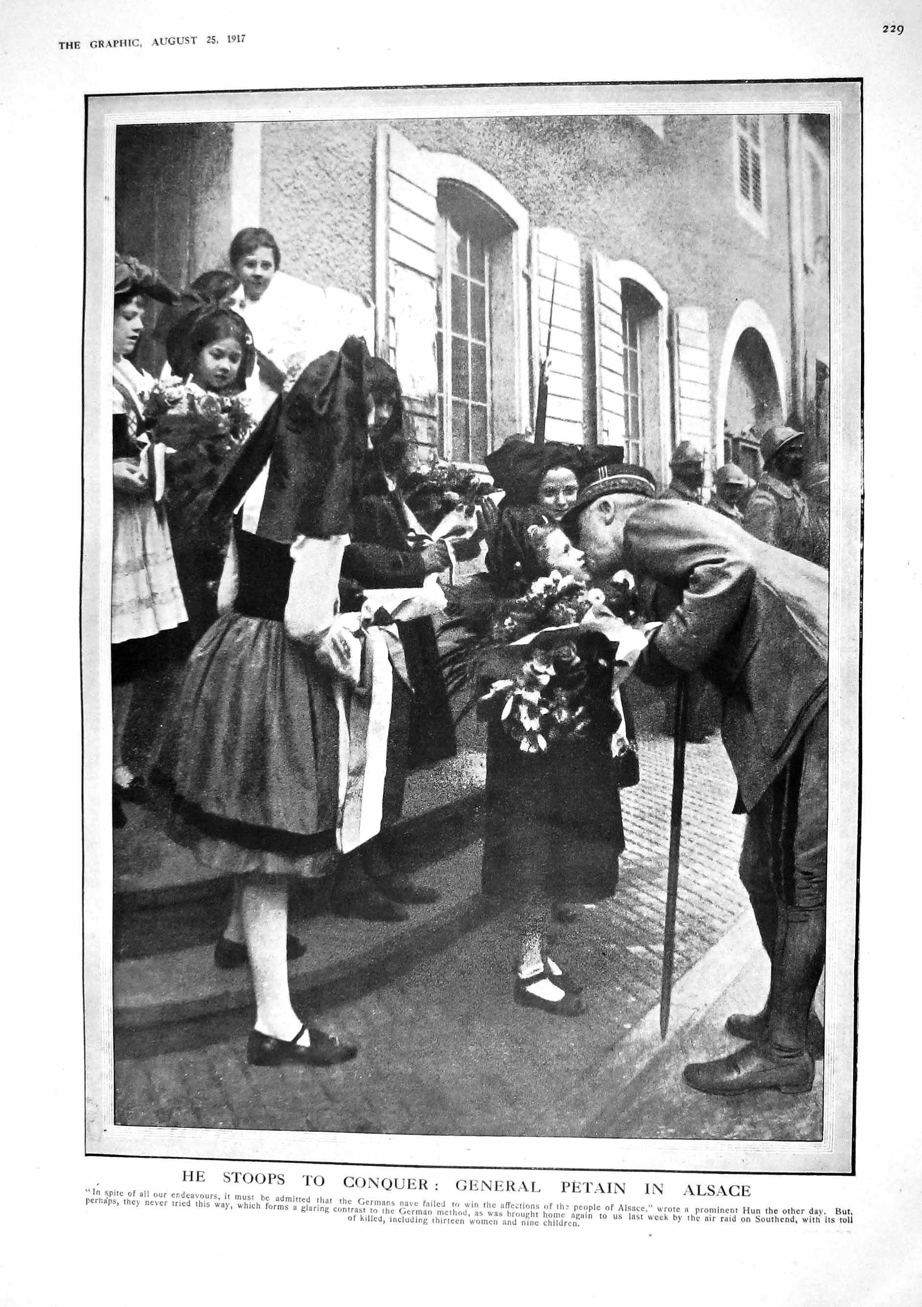 Old 1917 General Petain Alsace Children French Priest Baptism British 20th