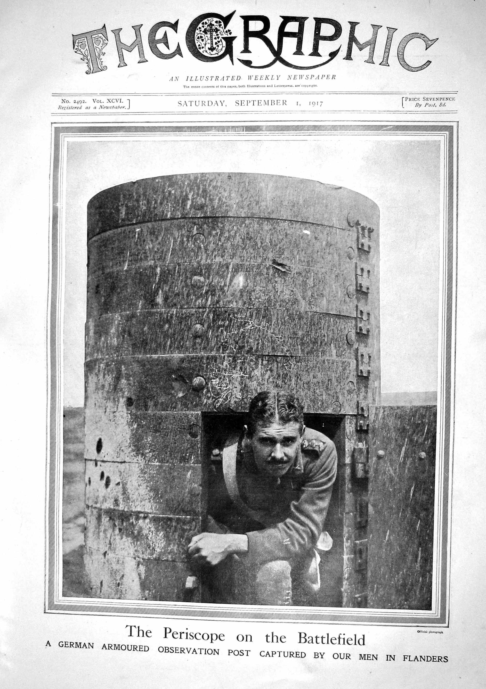 Old Print 1917 German Armoured Observation Post War Sier German Prisoner 20th