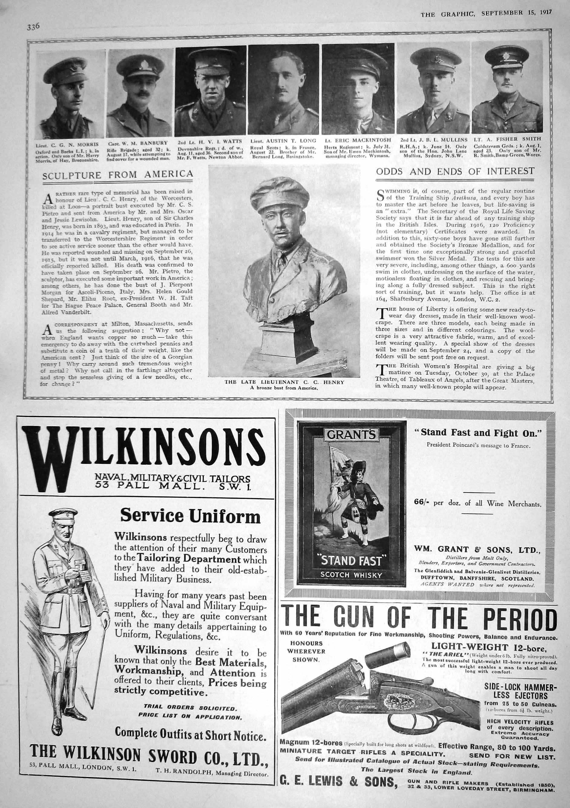 Old 1917 Morris Banbury Watts Long Mackintosh Mullins Smith War Henry 20th