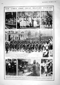 Old 1917 New York Military Pageant National Guards War Map Sweden Ger 20th
