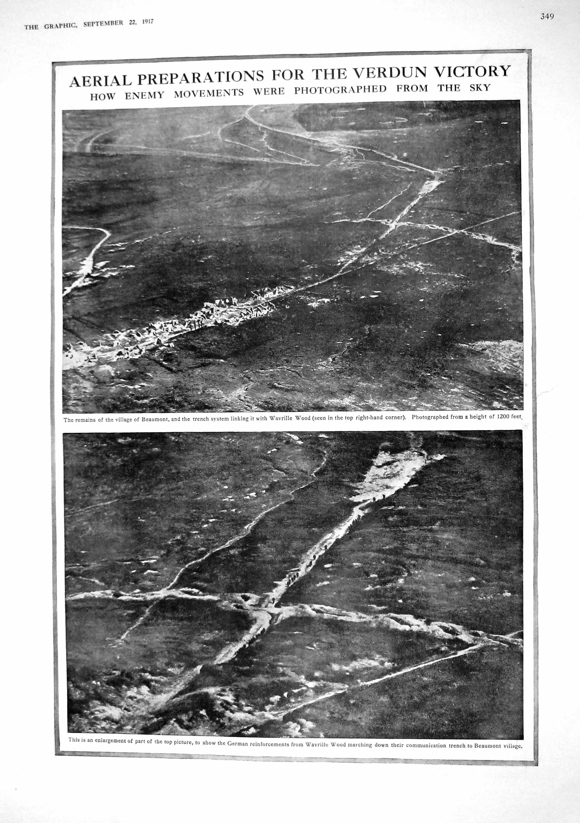 Old 1917 View Beaumont Wavrille Wood Verdun War Byam Shaw Art Blind S 20th