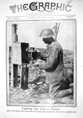 Old Print 1917 Front-Line Lamps Guiding Siers War Battle Menin Road Ypre 20th