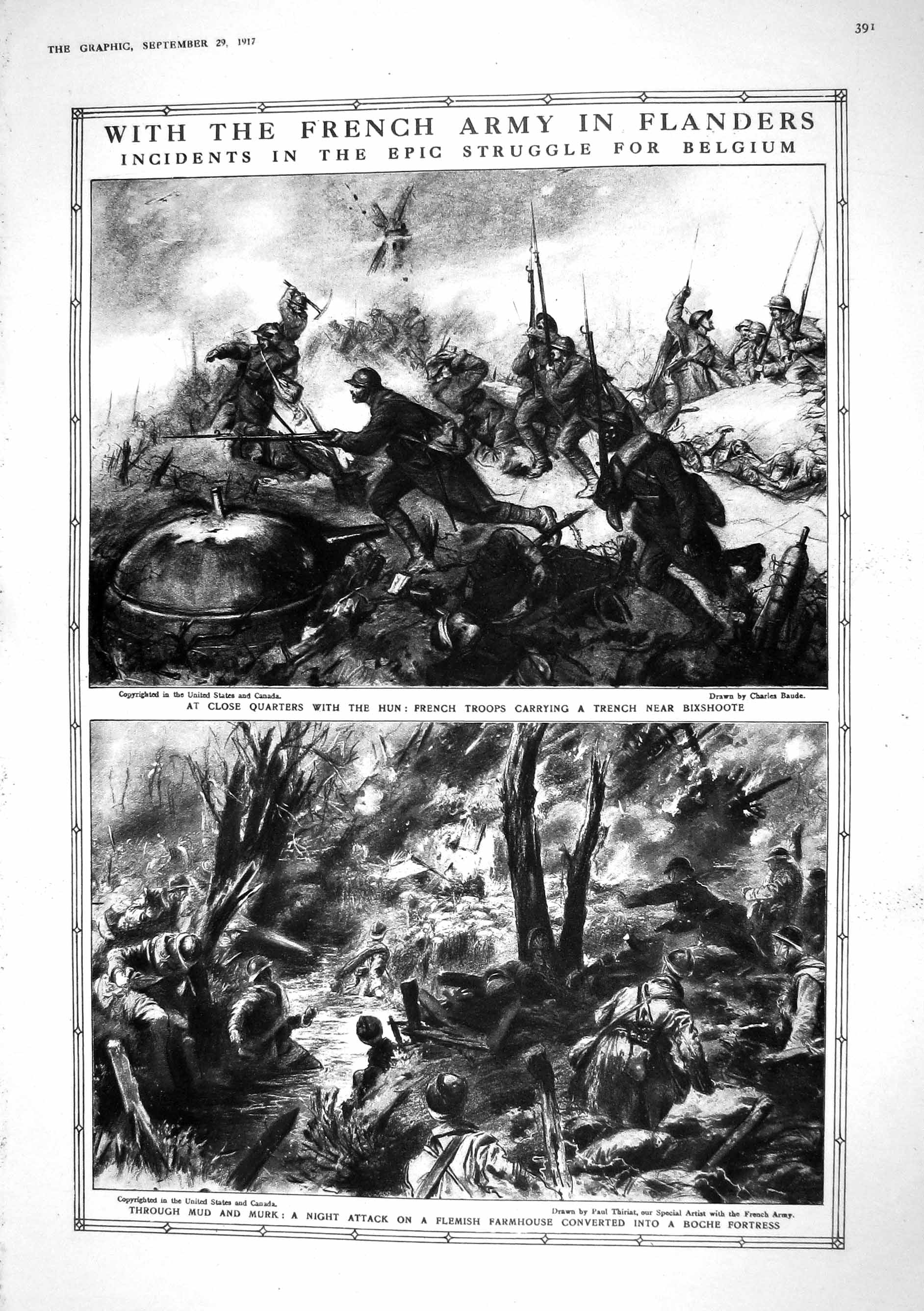 Old 1917 French Army Flanders War Belgium Bixshoote Boche Fortress Pa 20th
