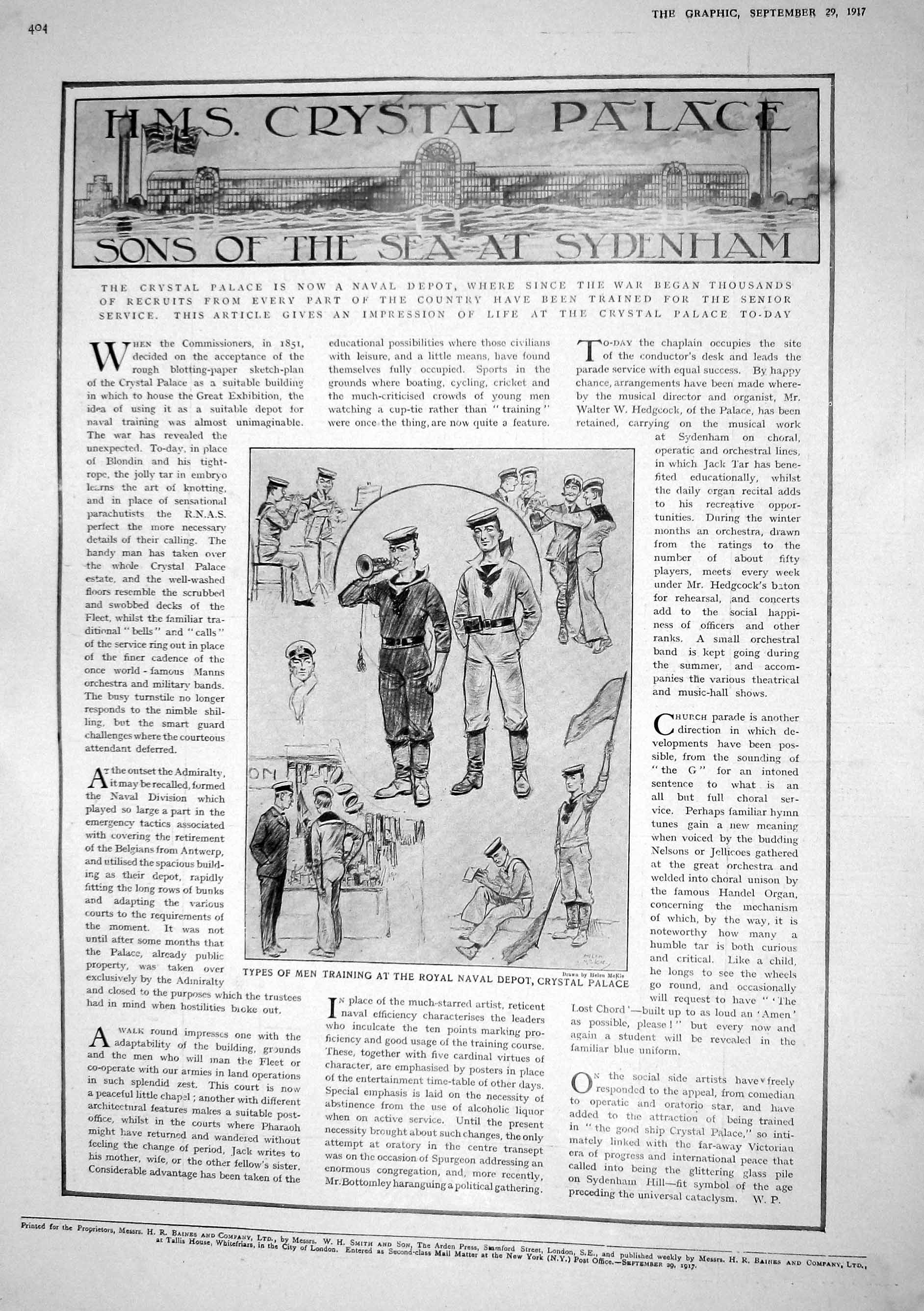 Old 1917 Types Men Training Royal Naval Depot Crystal Palace War Unif 20th