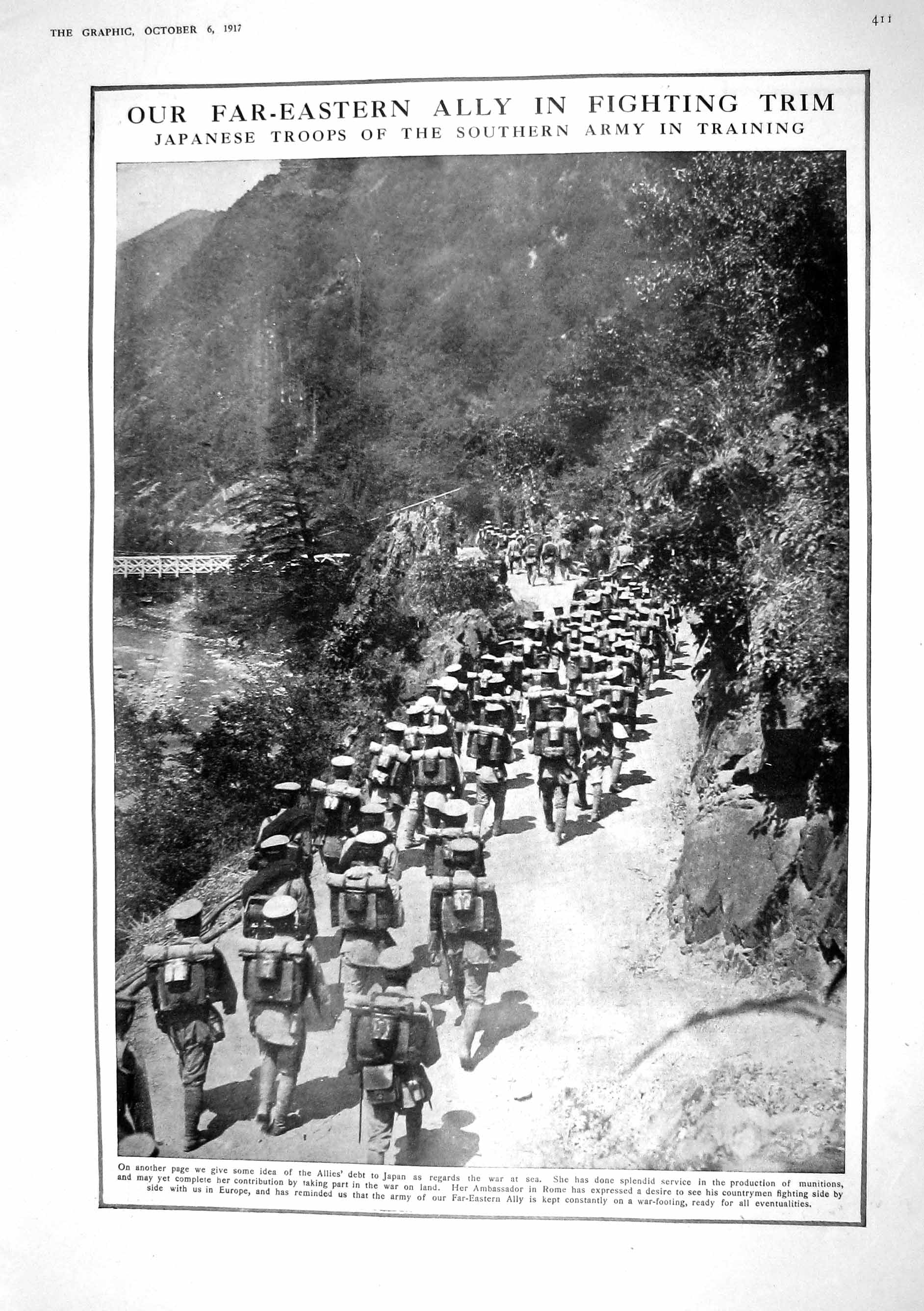 Old Print 1917 Japanese Siers War Kaiser Germany Panegyric Drawing Grave 20th