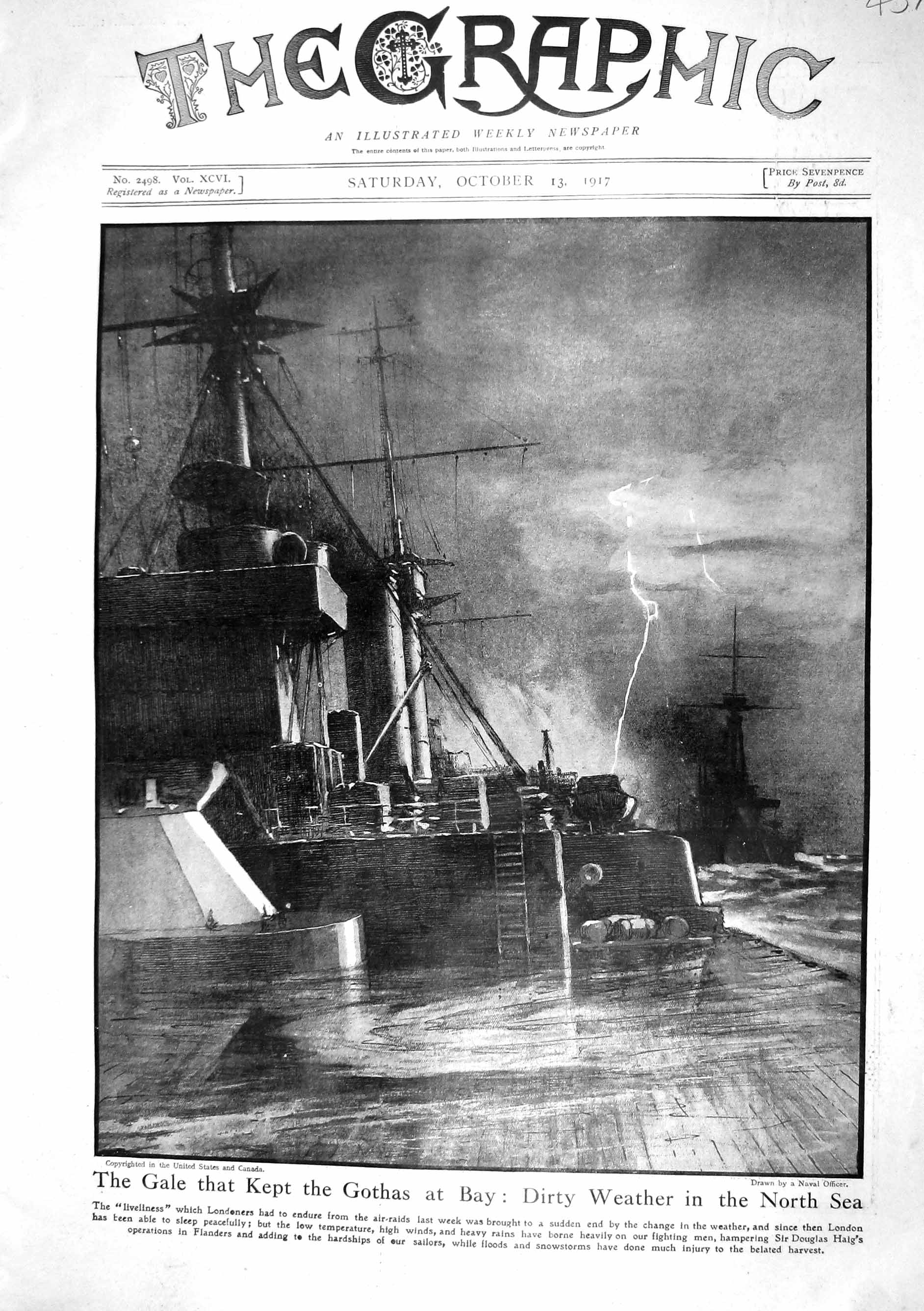 Old 1917 Bad Weather North Sea War Ship Douglas Haig Chequers Prime M 20th