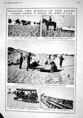 Old Print 1917 Desert Sinai Camels War Siers Caterpillar Tractor Railway 20th
