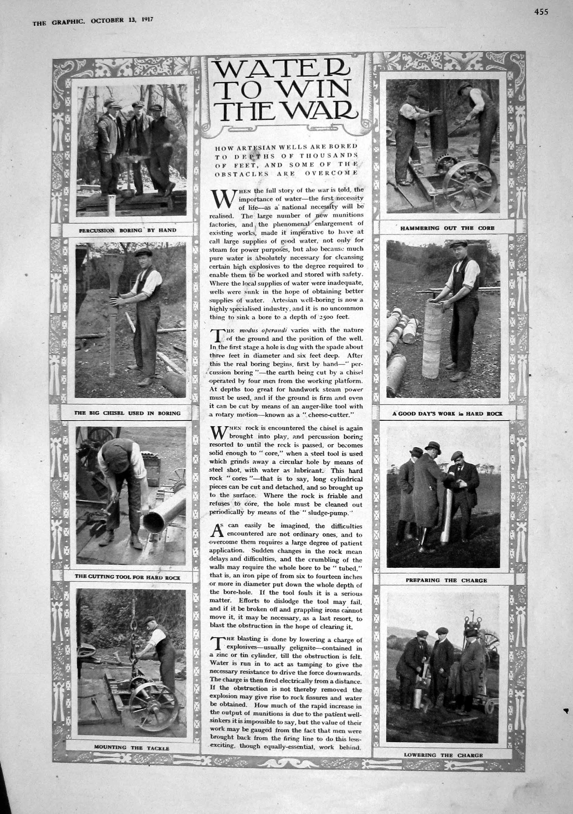 Old 1917 Artesian Water Wells Boring Chisel Agriculture Motor Plough 20th
