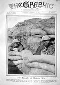 Old Print 1917 Gas-Maks War Siers Trench Mons Battle Flanders Ammunition 20th