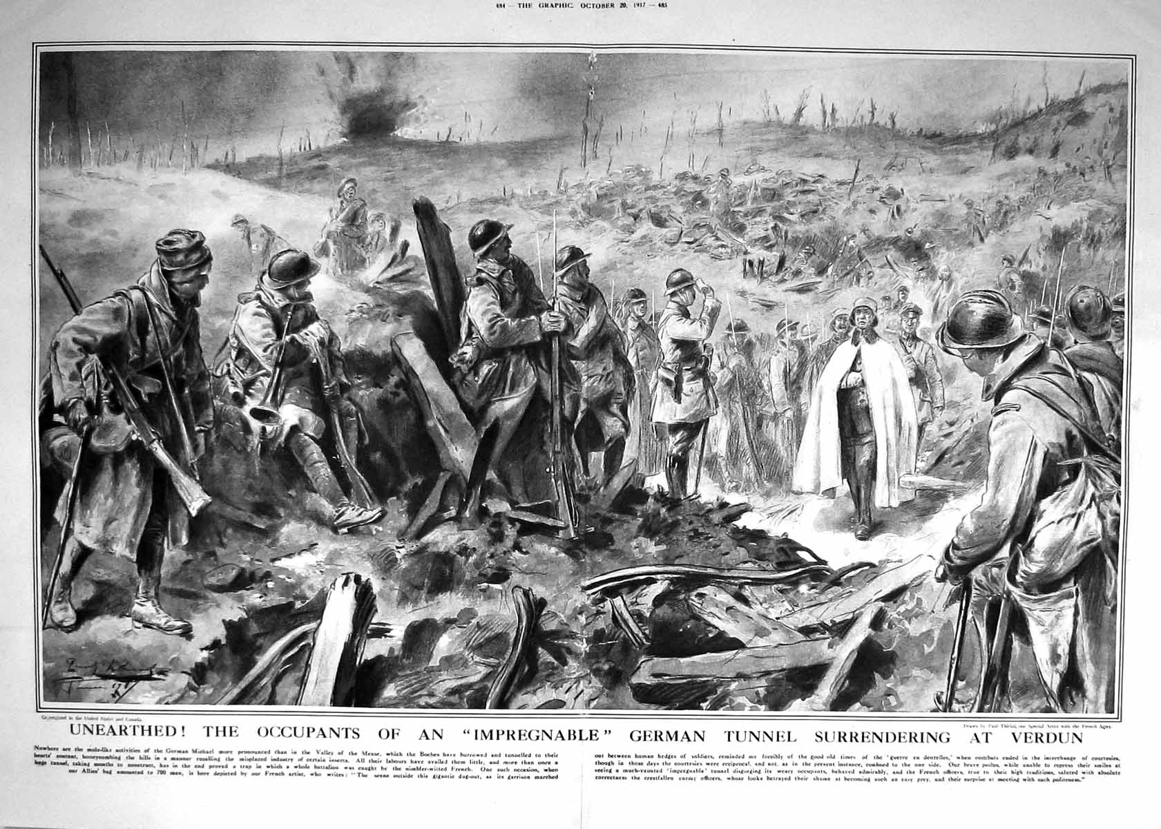 Old 1917 War German Tunnel Surrendering Verdun Siers Sinews War Pa 20th