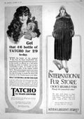 Antique Print 1917 Tatcho Hair Grower International Fur Store Regent Street