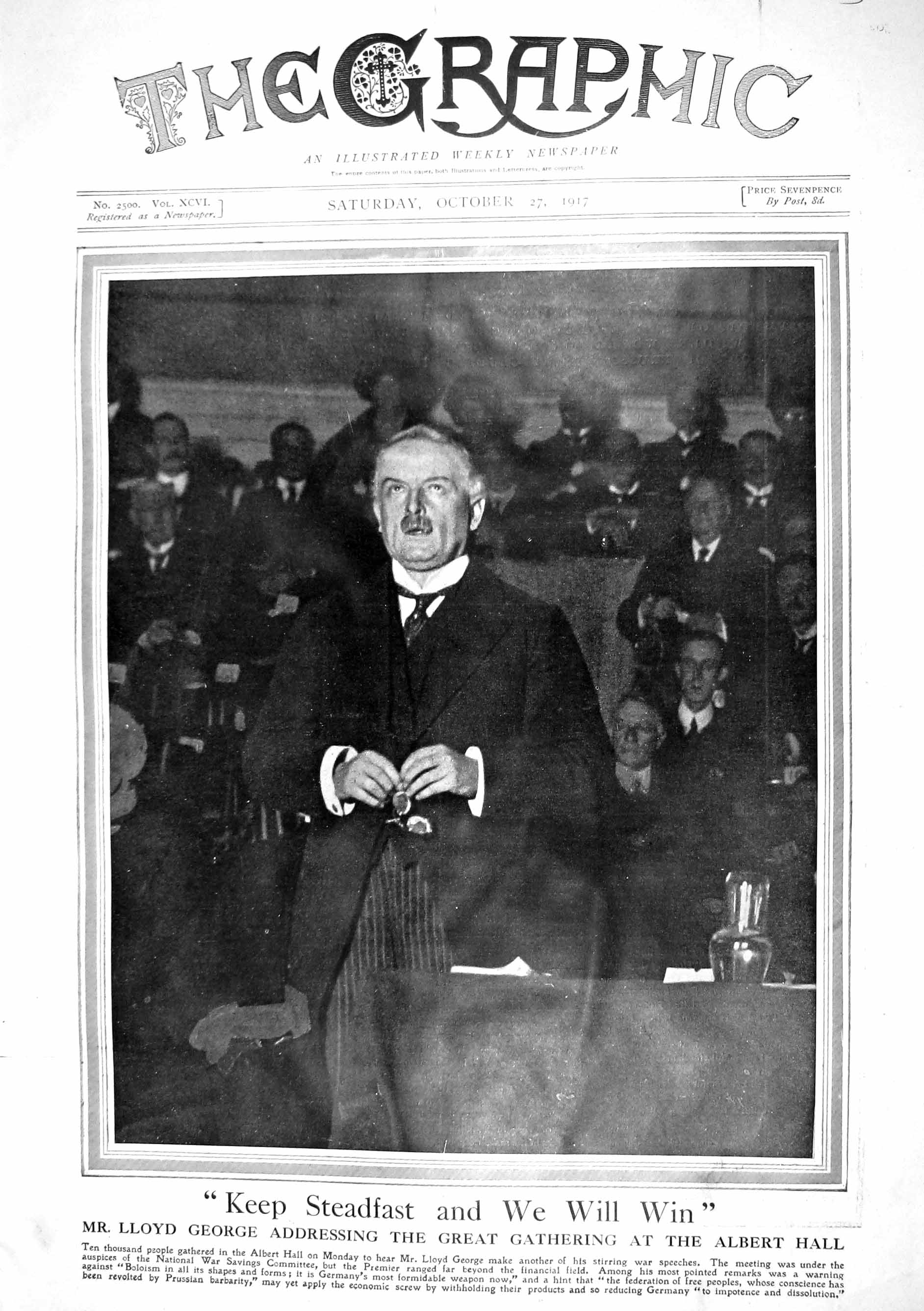 Old 1917 Lloyde George Albert Hall National War Savings Committee Air 20th