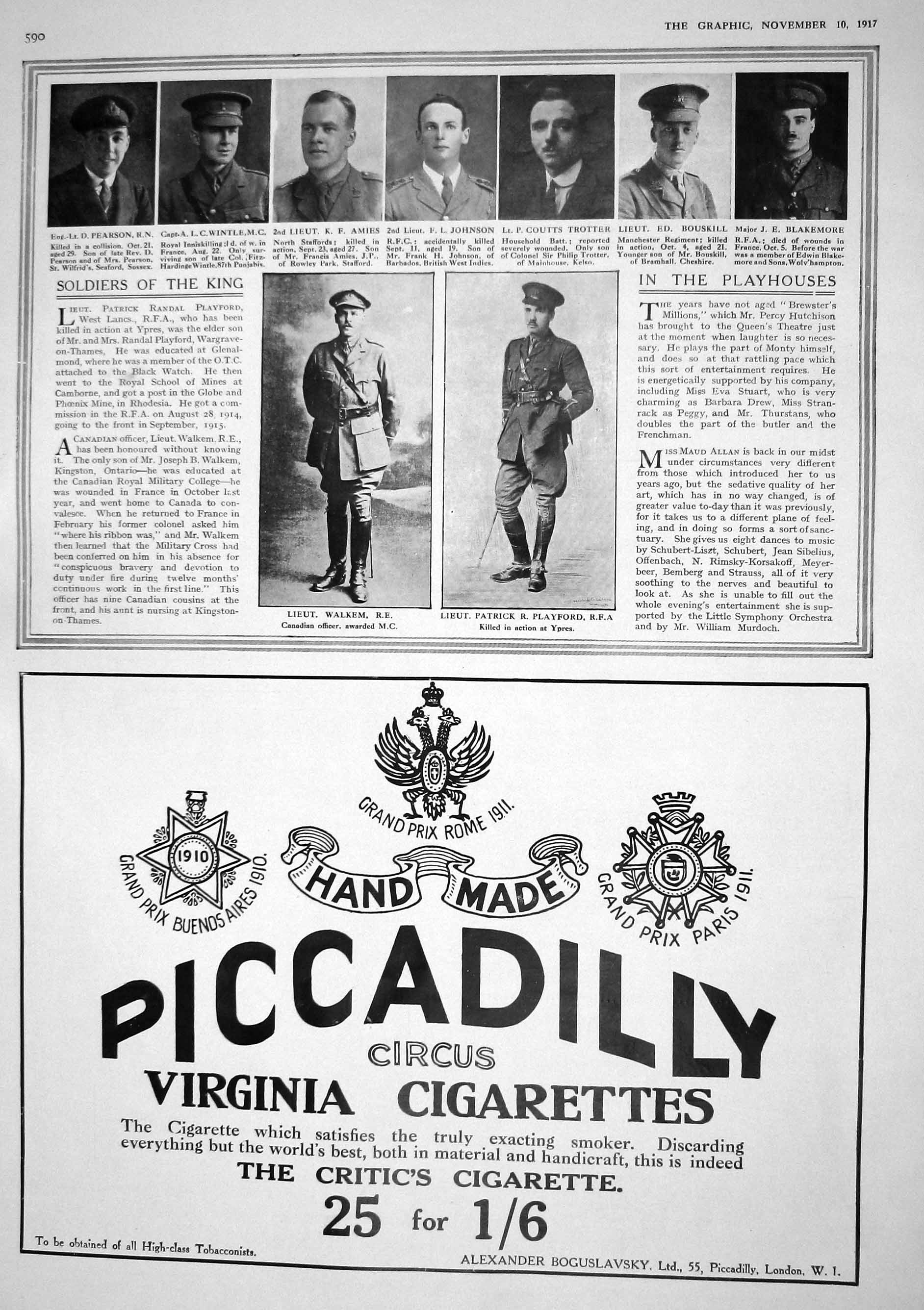 Old 1917 War Pearson Wintle Amies Johnson Trotter Bouskill Blakemore 20th