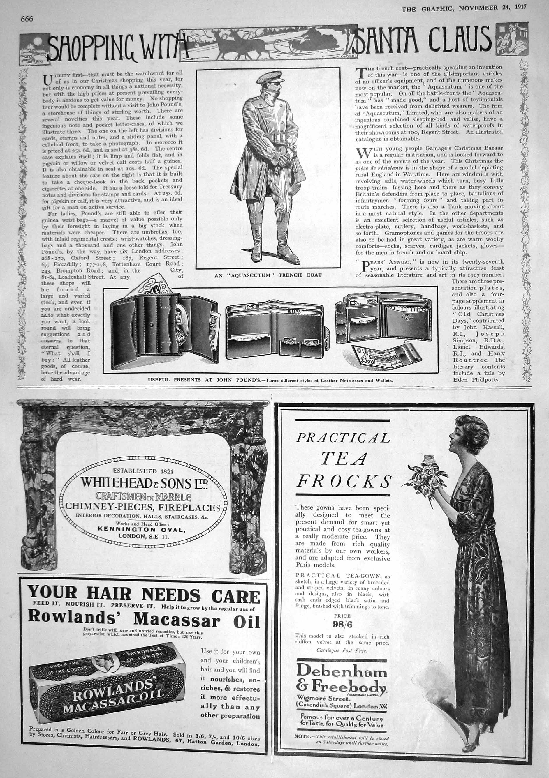 Old 1917 Christmas Presents Aquascutum Trench Coat John Pound'S Walle 20th
