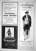 Antique Print 1917 Fur Store National War Bonds Premier Whisky Wright Greig