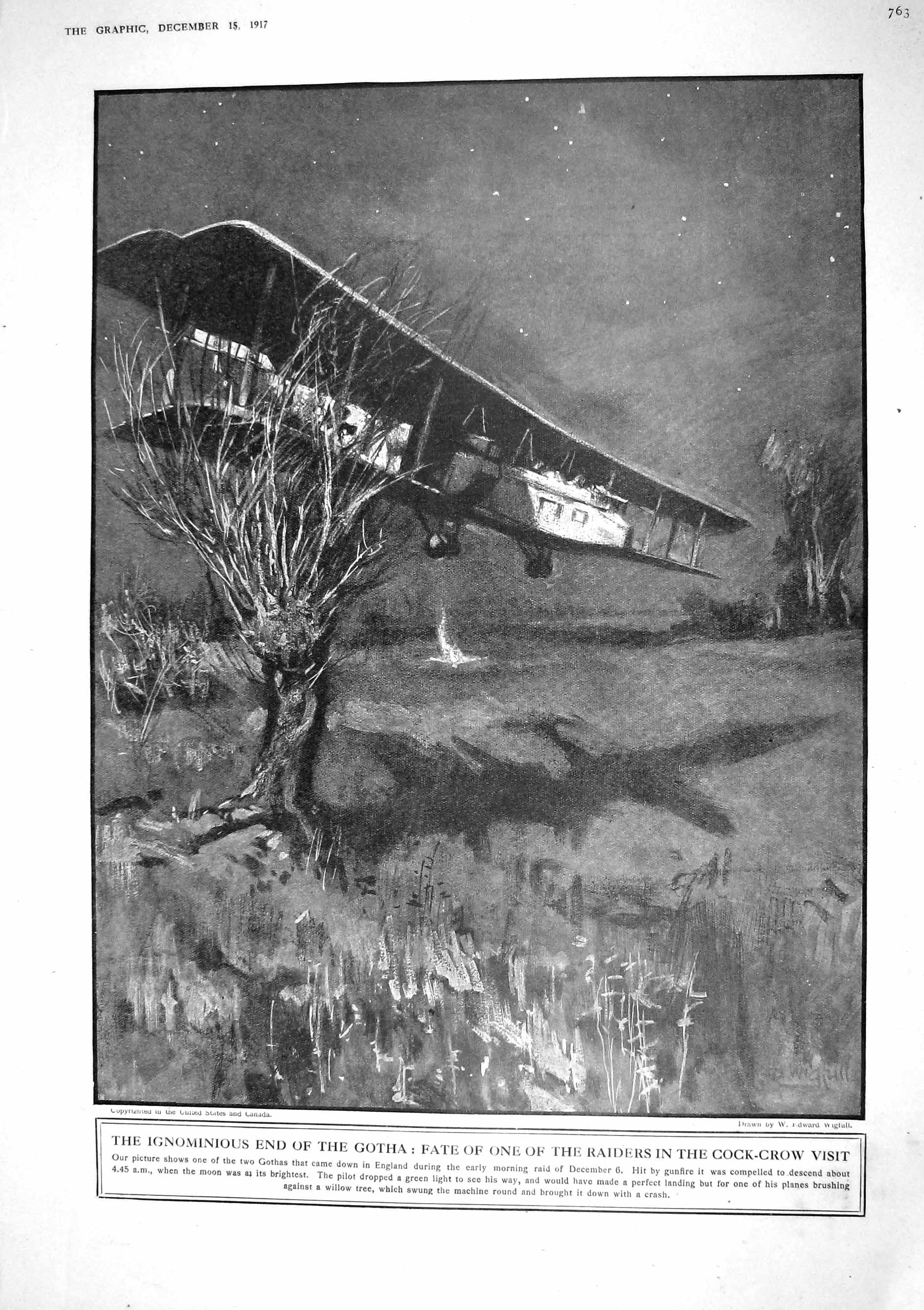 Old 1917 War Gotha Raiders Cock-Crow Aeroplane Moon Island Dam Dago R 20th