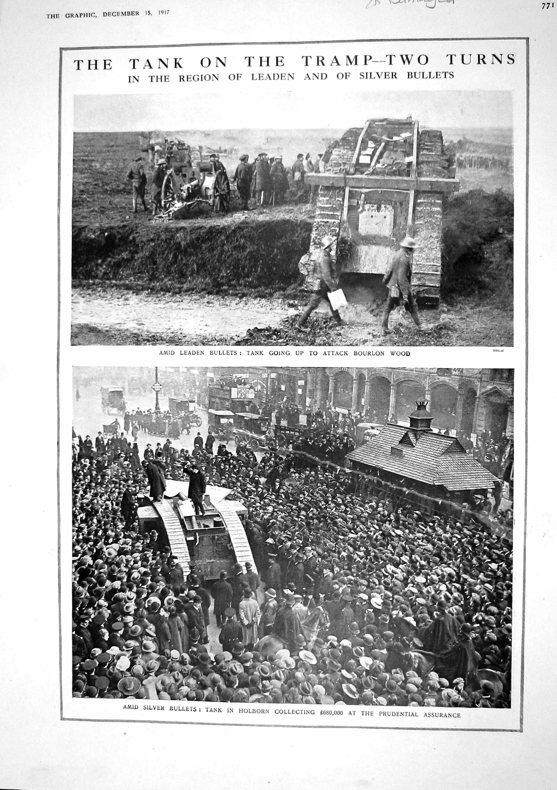Old Damaged 1917 War Tank Bourlon Wood Holborn Prudential Africa Nati 20th