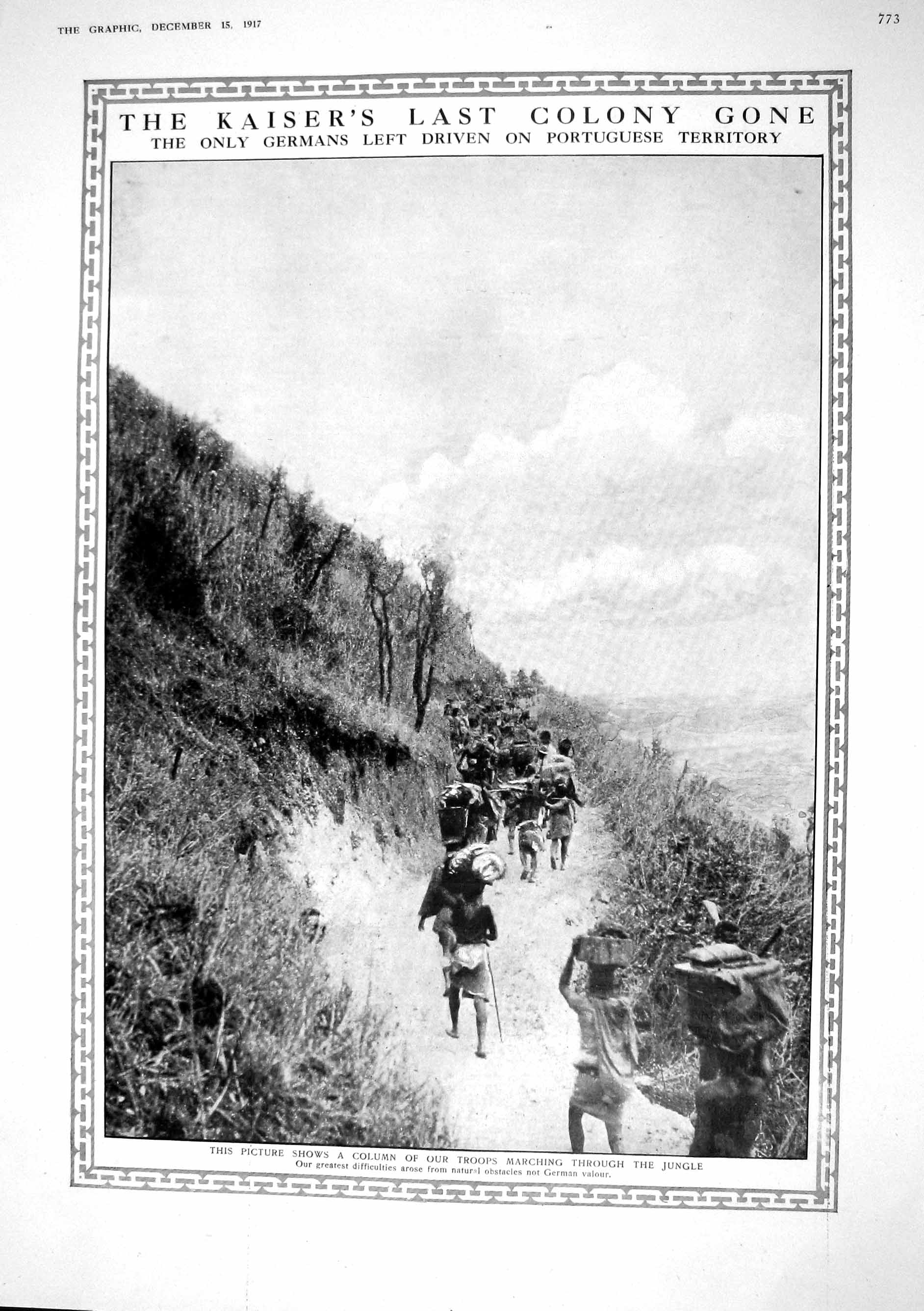 Old Print 1917 Germany Kaiser War Siers Marching Jungle Bismarck Medalli 20th