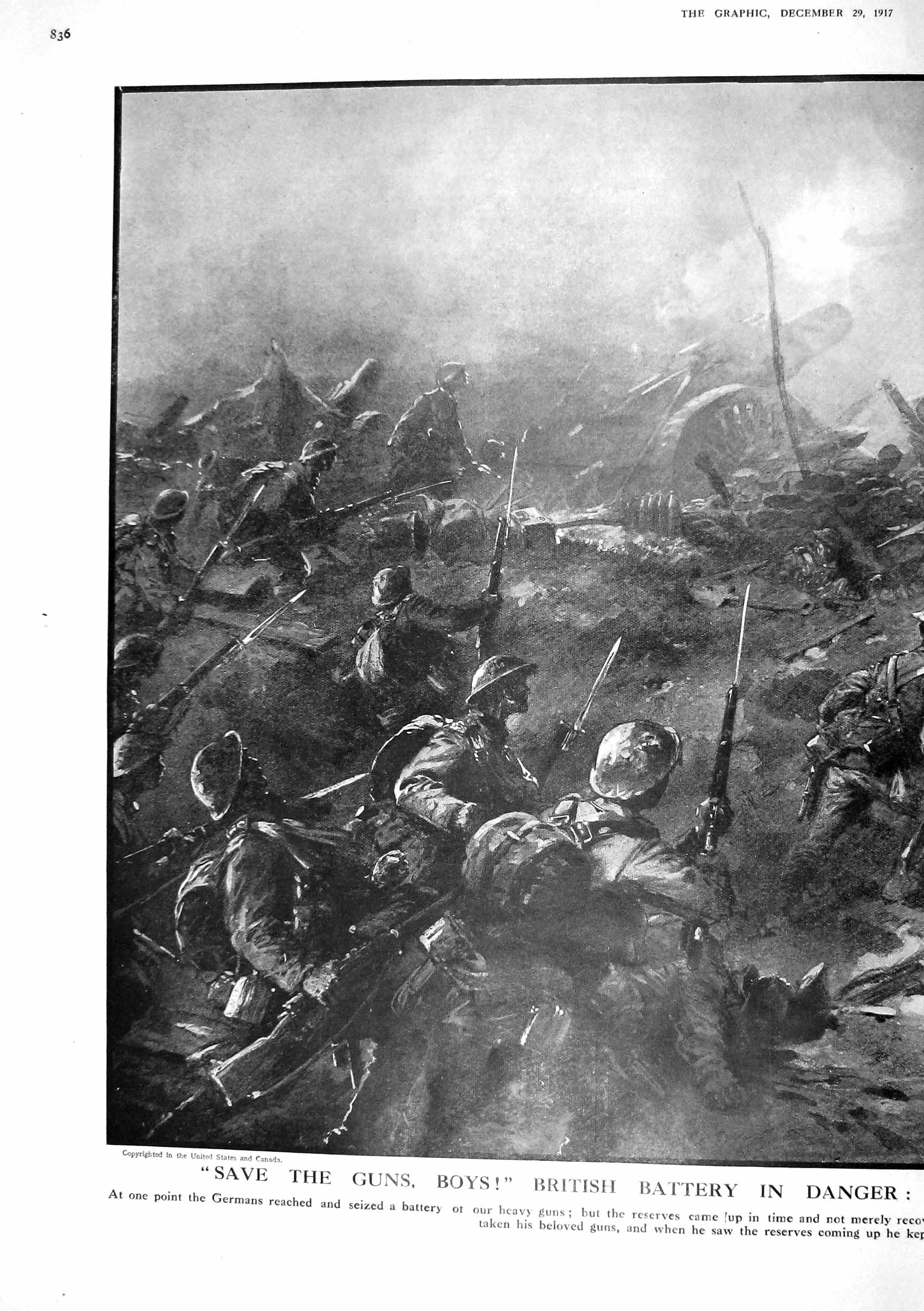 Antique Print 1917 War British Siers Cambrai Commander Boches Germans Heavy