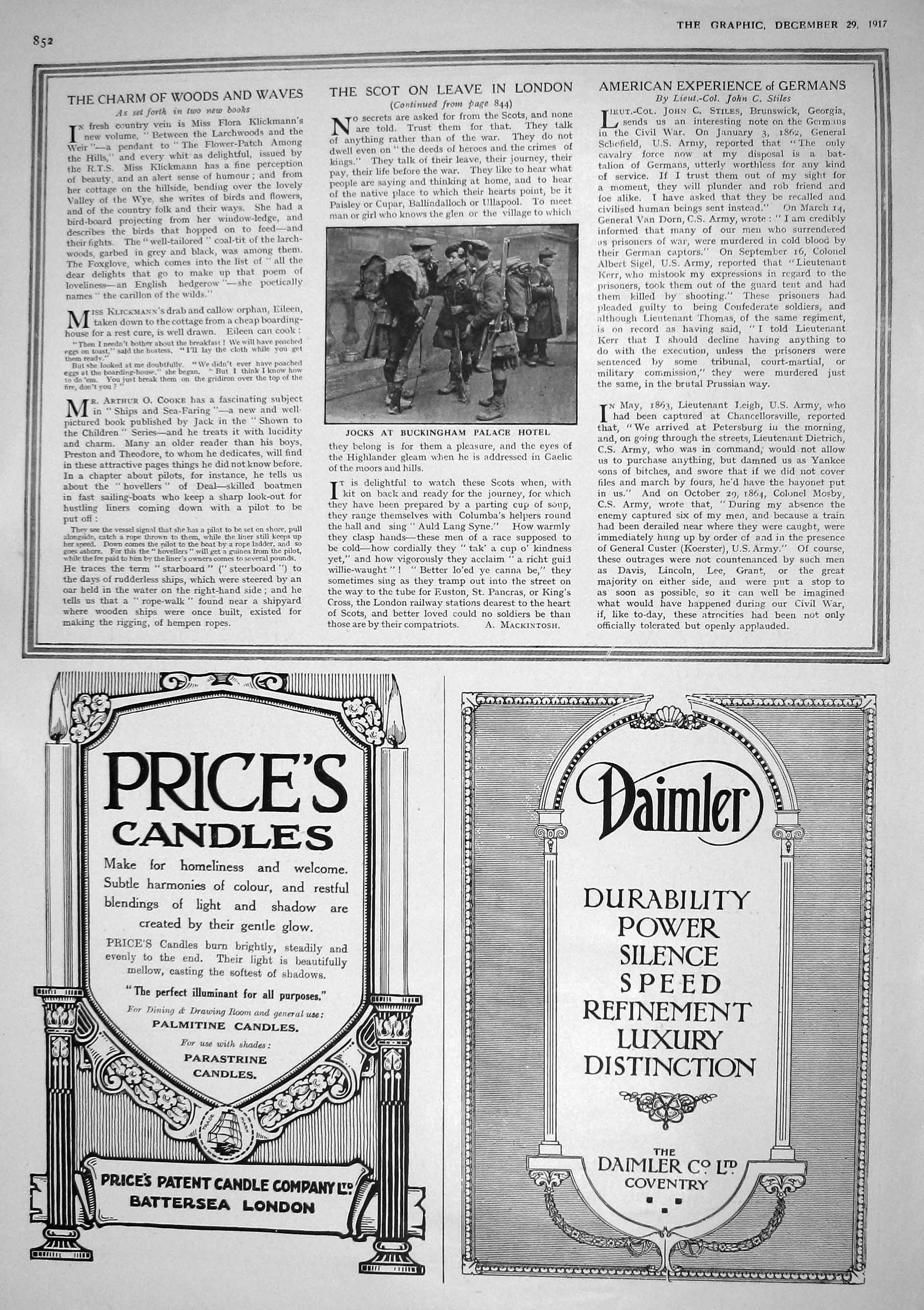 Old Print 1917 Scottish Siers War Buckingham Palace British Food Economy 20th