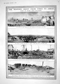 Antique Print 1918 War Ypres Arras Cloth Hall Pol-Arras Siers Train Parapet