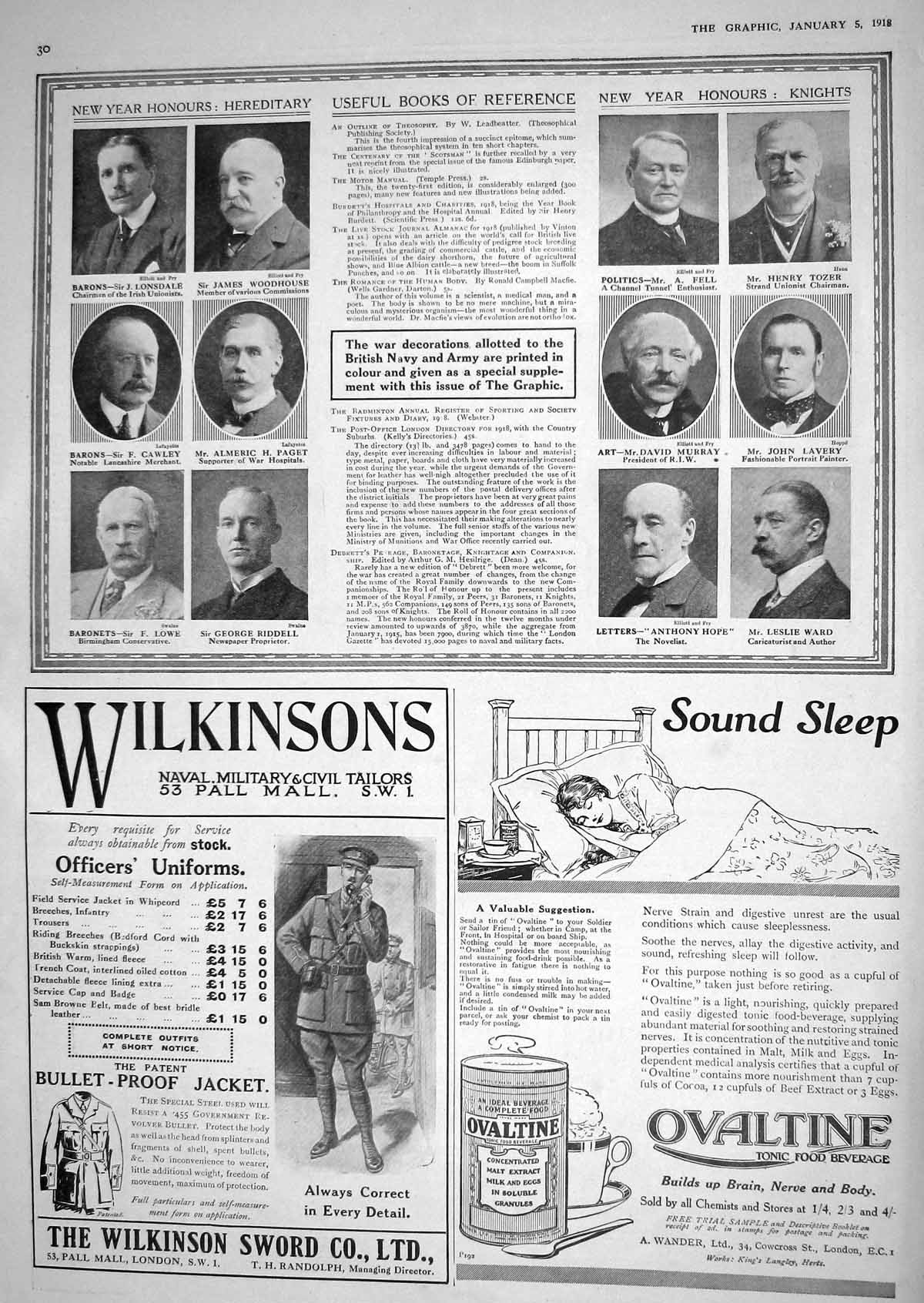 Old 1918 Knights Barons Woodhouse Cawley Paget Murray Tozer Fell Lave 20th