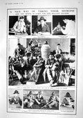 Old Print 1918 War Siers Arts Crafts Fawcett Carving France Captain Guyn 20th