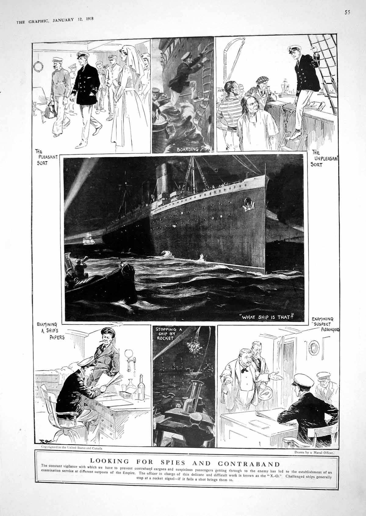 Old 1918 Passenger Ships Contraband X-O. James Mcbey Etcher Magazine 20th