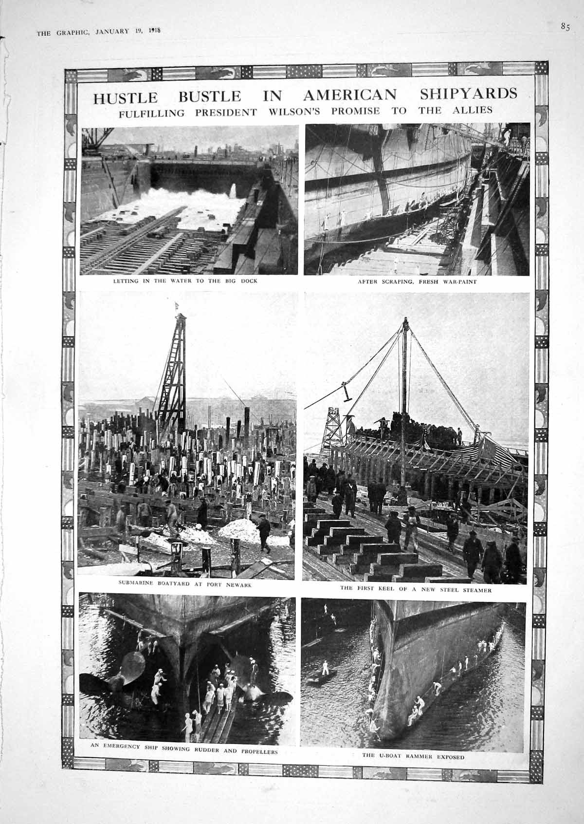 Old 1918 American Shipyards Dock Port Newark Rammer Wilson Helmet Mes 20th