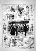 Old Print 1918 Passenger Ship U-Boat War Life-Jackets Ship Refit Dockyard 20th