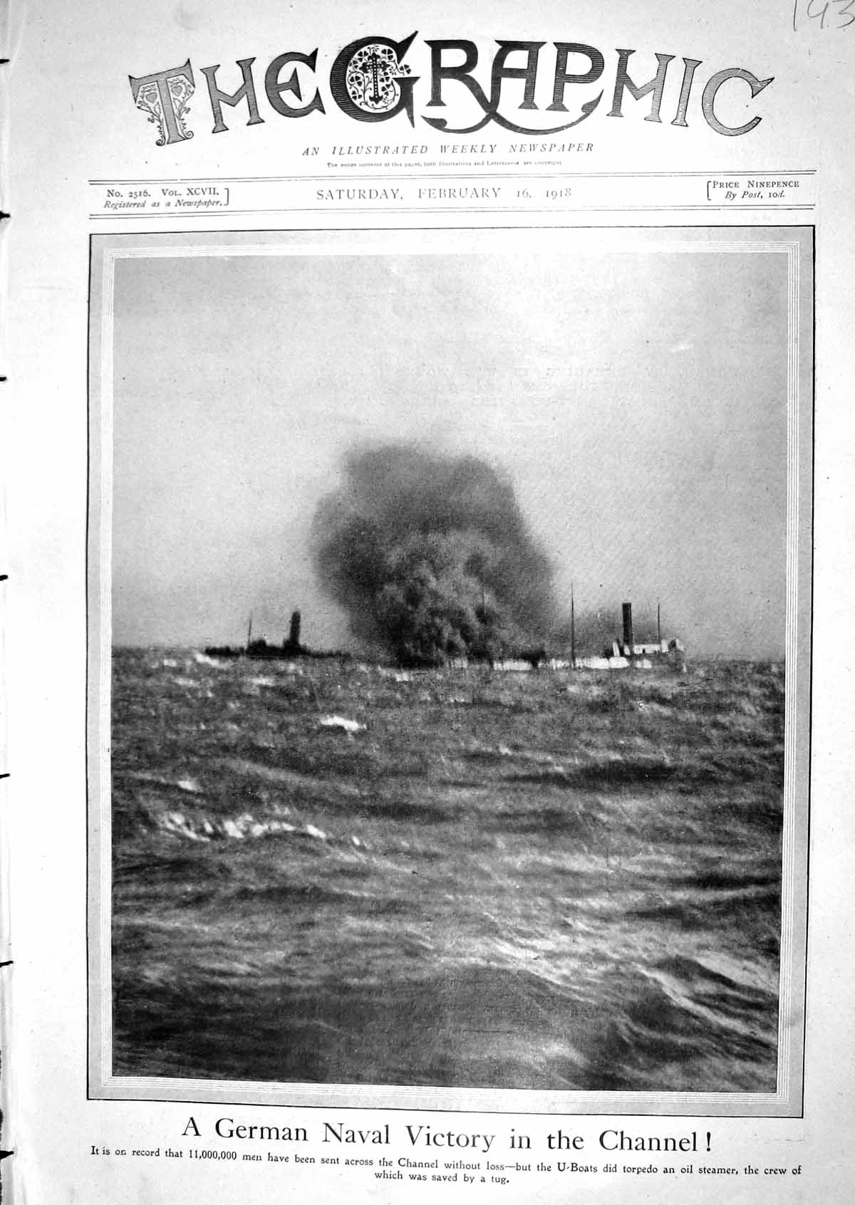 Old 1918 German Navy Ship English Channel Oil Steamer Wrens Furze Bul 20th