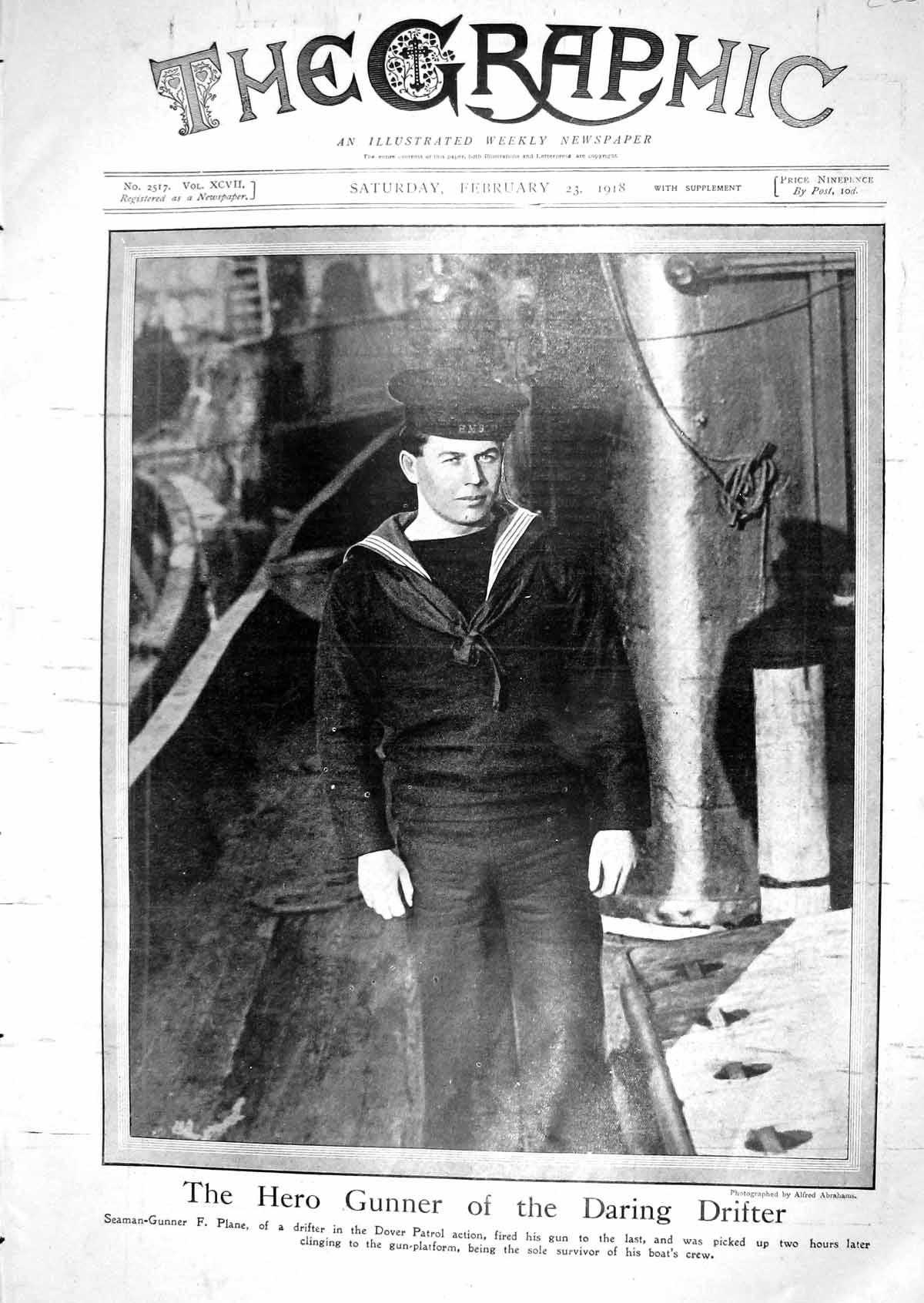 Old 1918 Seaman-Gunner Plane Gunner Drifter Dover Patrol Robertson Wi 20th