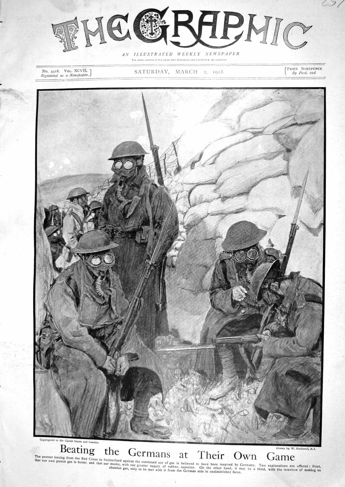 Antique Print 1918 War Siers Trench Gas-Masks Rifles Shell Dump Photograph 20th