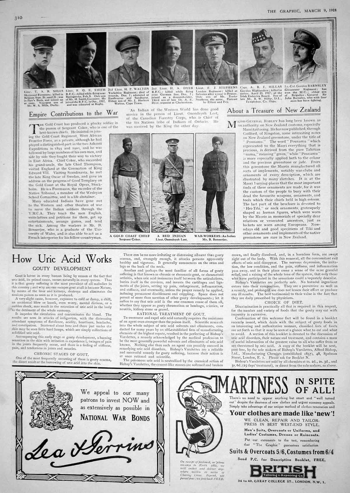 Old 1918 War Coker Lost Bonnerjee Hillas Barnsley Stephens Dyer Walto 20th