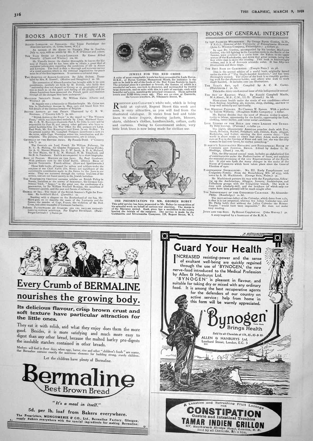 Old 1918 Jewels Red Cross Lady Byron George Robey Bermaline Bread Byn 20th