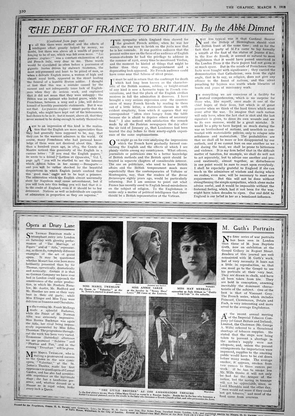 Old 1918 Theatre Mabel Twemlow Saker Merrall Mary Grey Little Brother 20th