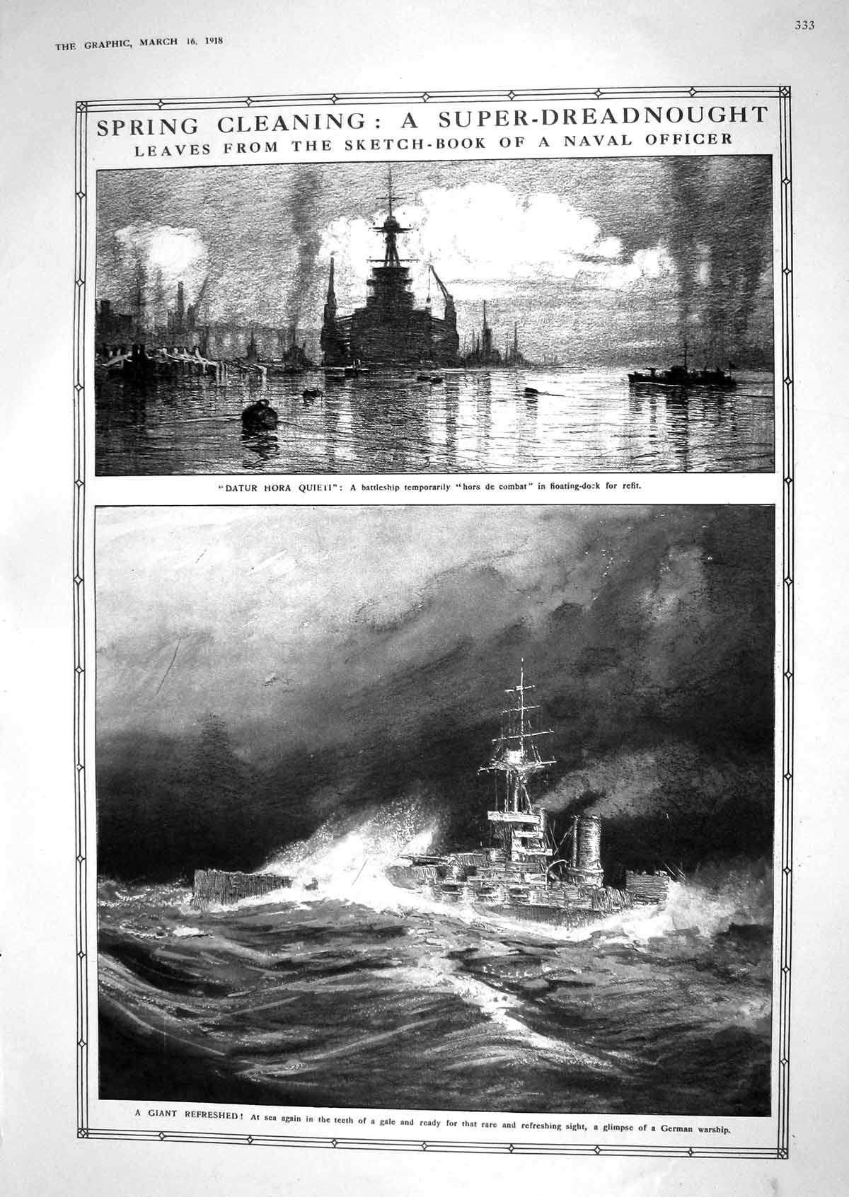 Old 1918 Super-Dreadnought Ship War German Naval Officer Library Coll 20th