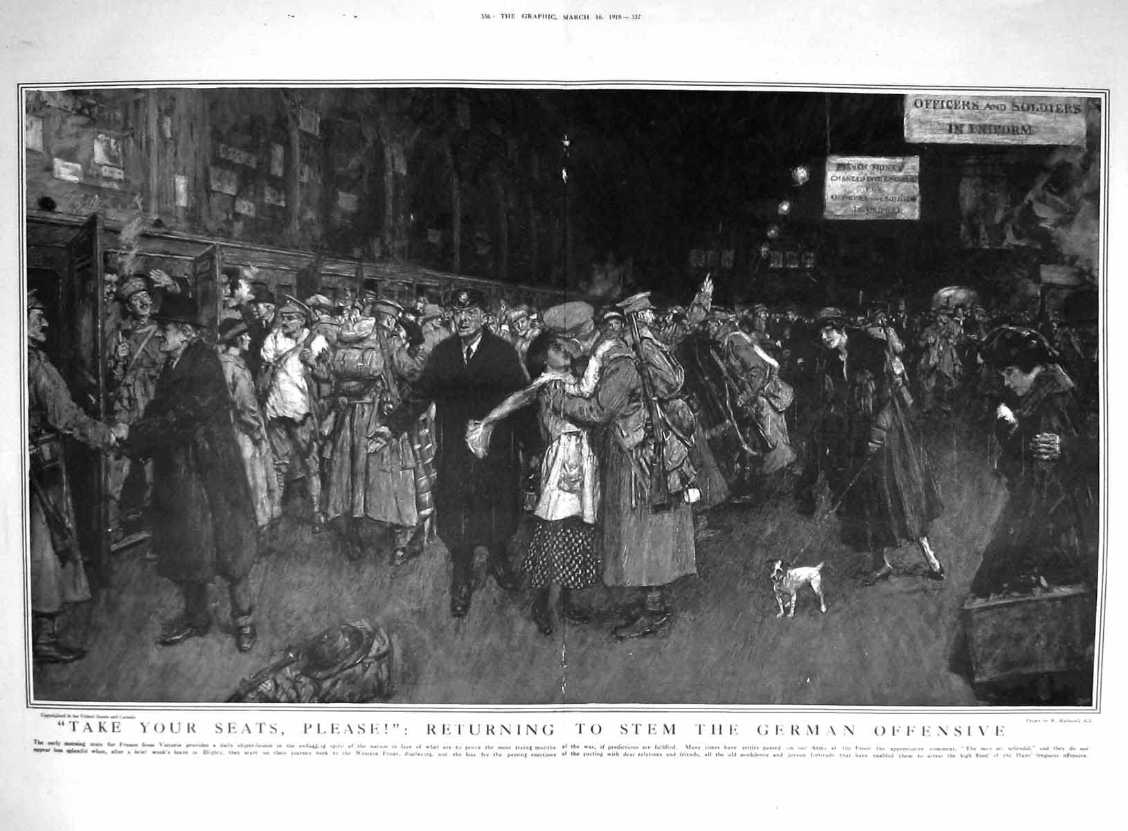 Antique Print 1918 War British Siers Victoria Station Ralway Train Germany