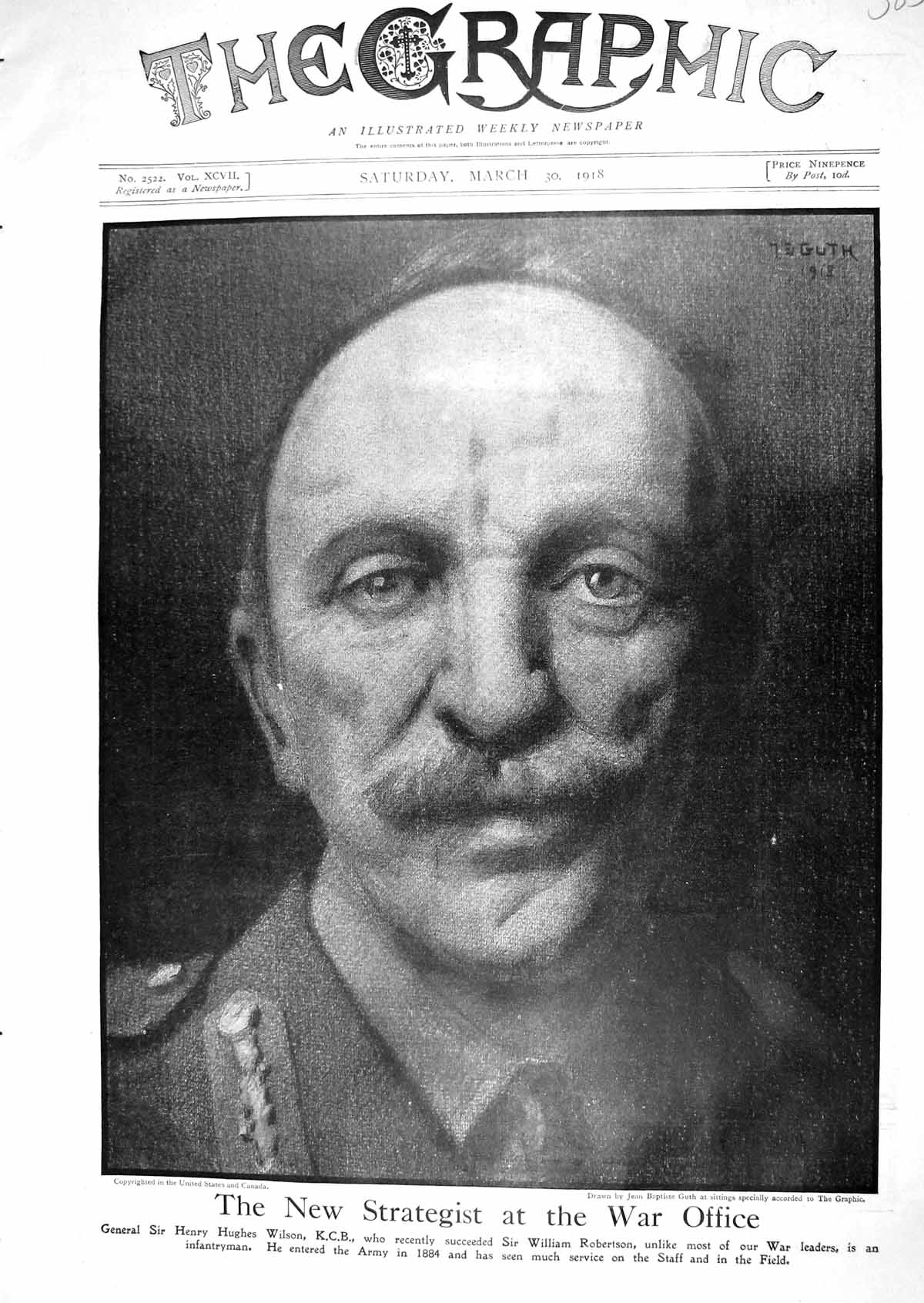 Old 1918 General Henry Hughes Wilson War Office War Map Peronne Franc 20th