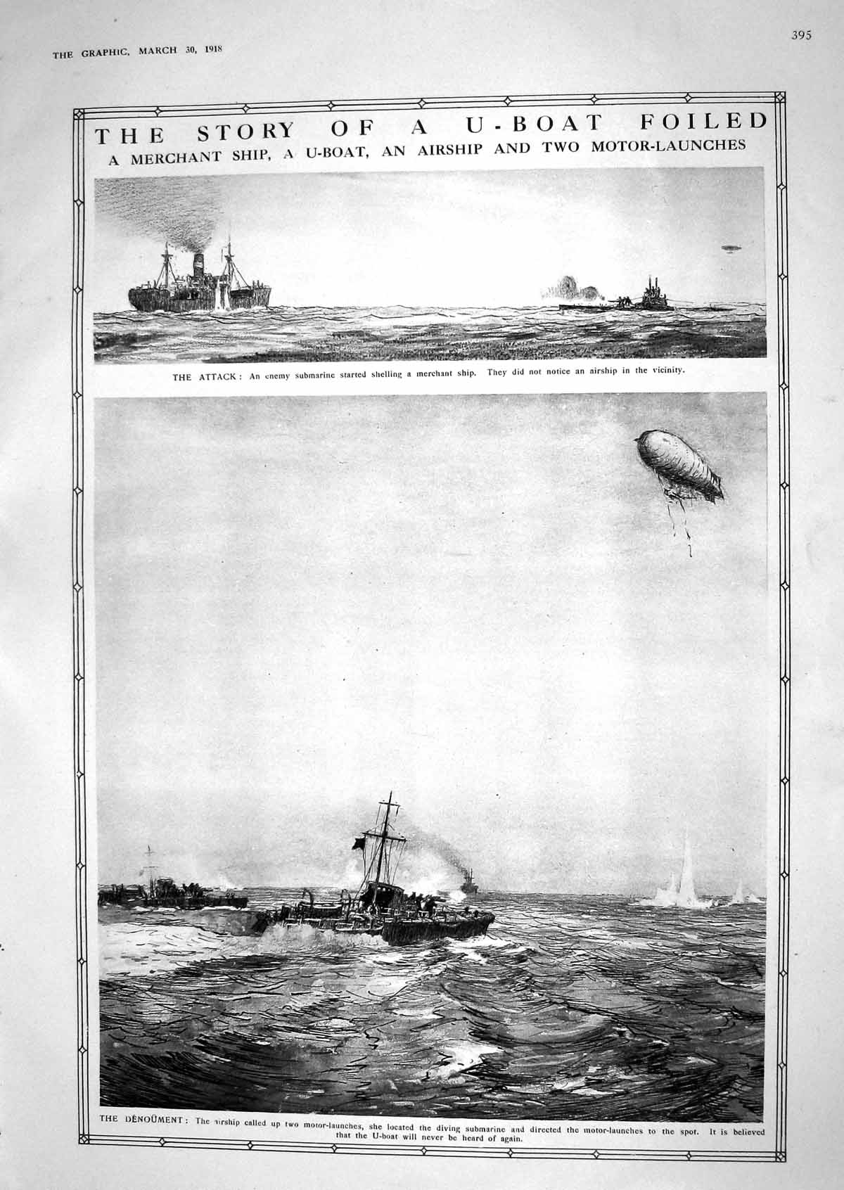 Old 1918 War Merchant Ship Submarine Airship U-Boat Mentone Social Cl 20th