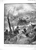 Old Print 1918 War Siers Battle French German Avalanche Noyon Map Amiens 20th