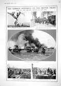 Antique Print 1918 British War Siers Jocks Ammunition Dump U-Boat Under-Dog