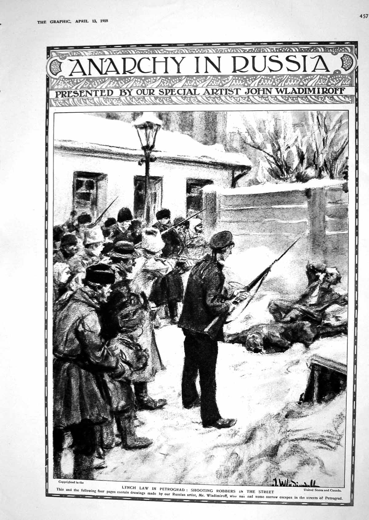 Old 1918 War Lynch Law Petrograd Shooting Robbers Street Russia Revol 20th