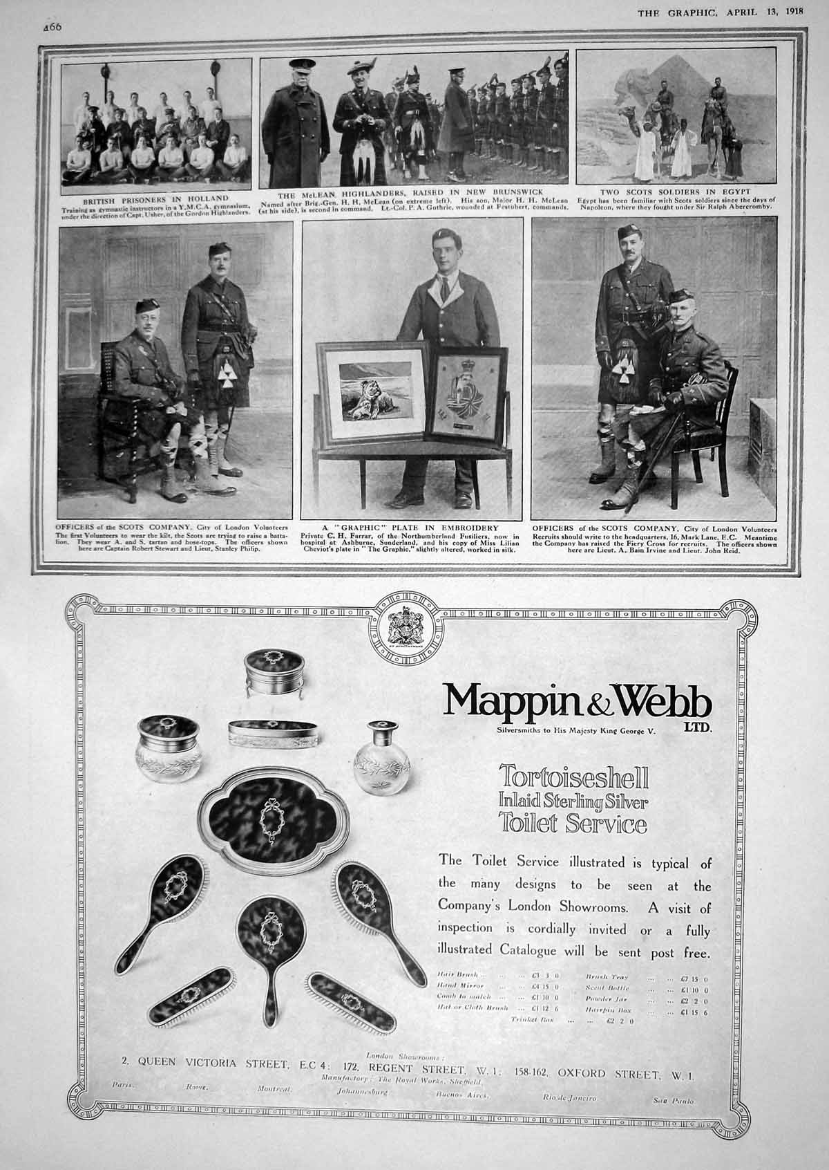 Old 1918 War British Prisoners Holland Stewart Philip Farrar Irvine R 20th