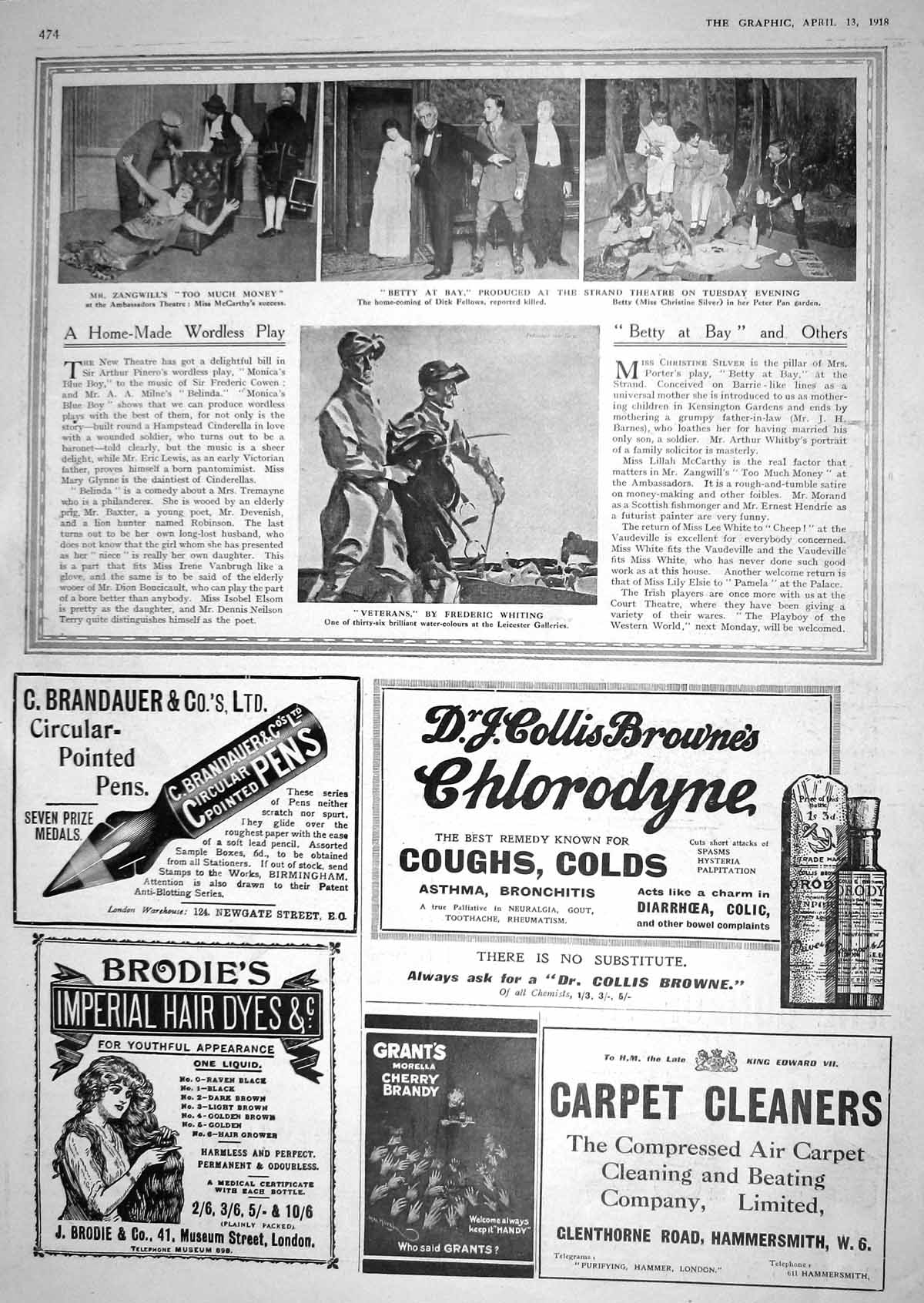 Old 1918 Theatre Mccarthy Dick Fellows Silver Grant'S Brandy Brodies 20th